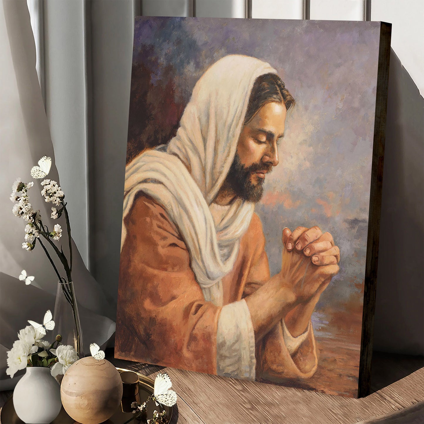 Never Alone Canvas Wall Art - Jesus Picture - Jesus Portrait Canvas