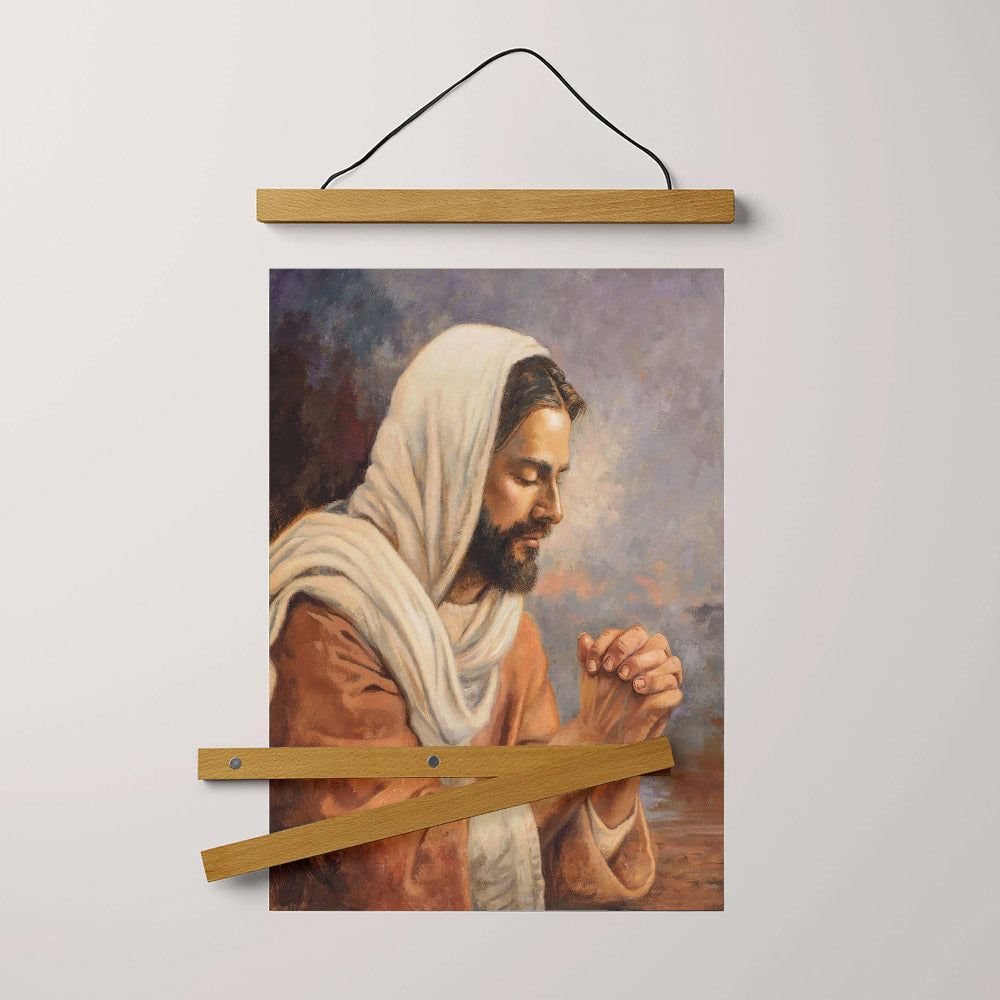 Never Alone Hanging Canvas Wall Art - Jesus Picture - Jesus Portrait Canvas - Religious Canvas
