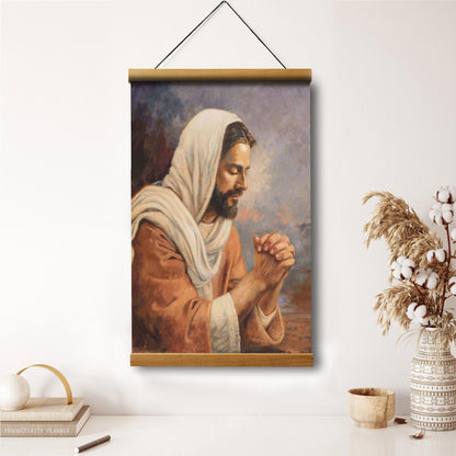 Never Alone Hanging Canvas Wall Art - Jesus Picture - Jesus Portrait Canvas - Religious Canvas