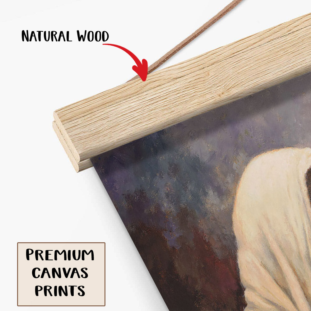 Never Alone Hanging Canvas Wall Art - Jesus Picture - Jesus Portrait Canvas - Religious Canvas