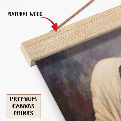 Never Alone Hanging Canvas Wall Art - Jesus Picture - Jesus Portrait Canvas - Religious Canvas