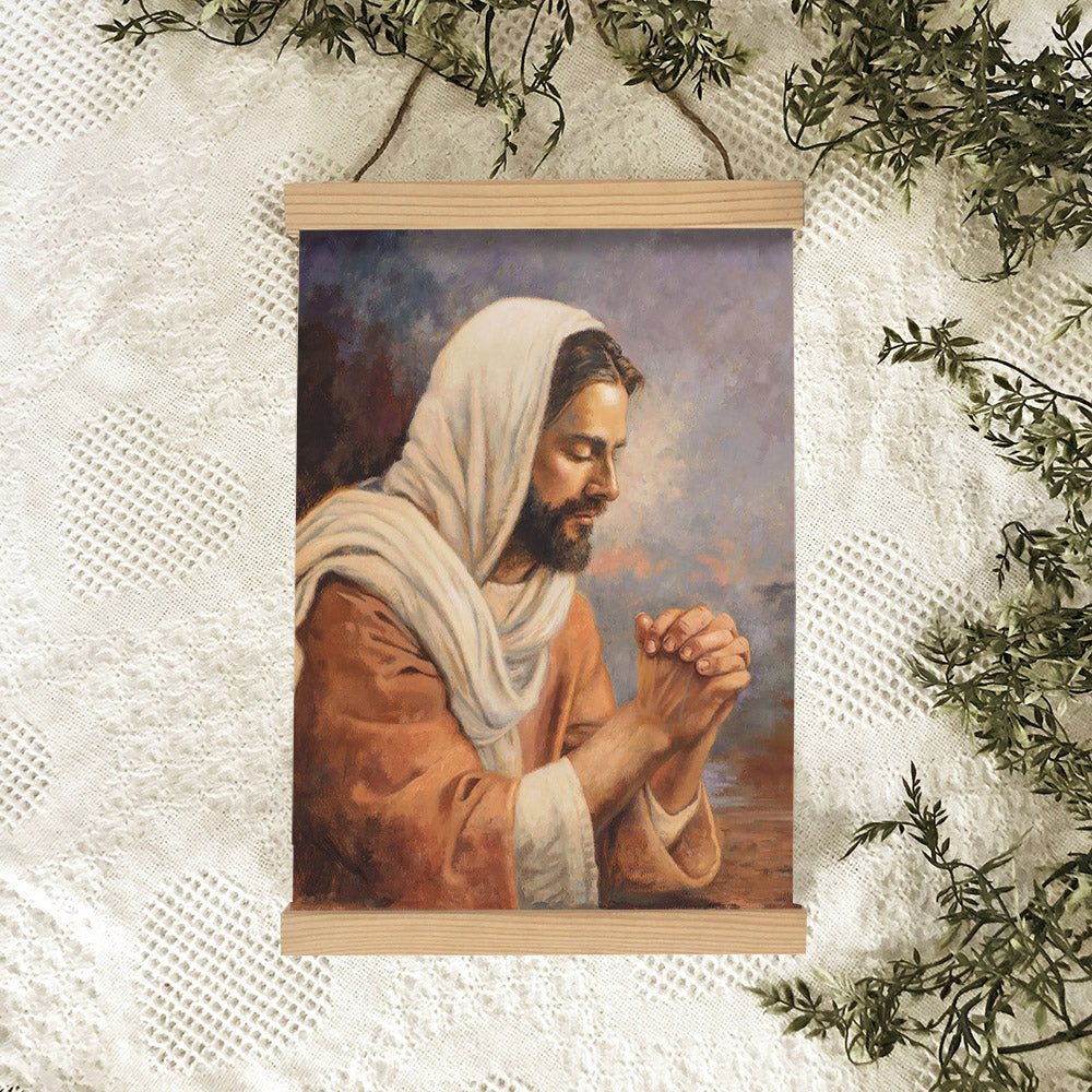 Never Alone Hanging Canvas Wall Art - Jesus Picture - Jesus Portrait Canvas - Religious Canvas