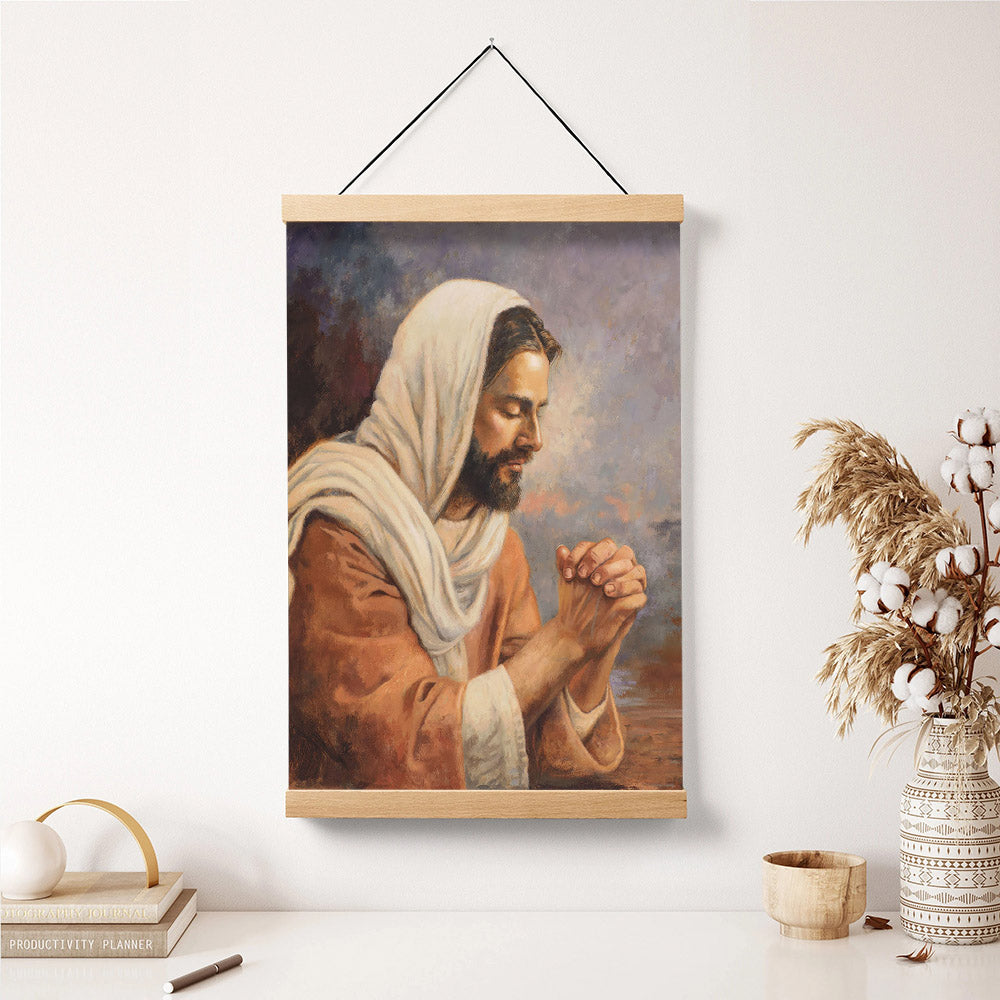 Never Alone Hanging Canvas Wall Art - Jesus Picture - Jesus Portrait Canvas - Religious Canvas
