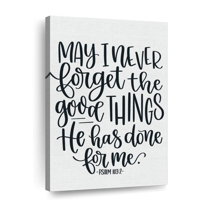 Never Forget Canvas Wall Art - Canvas Religious Wall Art - Christian Wall Decor Living Room