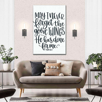 Never Forget Canvas Wall Art - Canvas Religious Wall Art - Christian Wall Decor Living Room