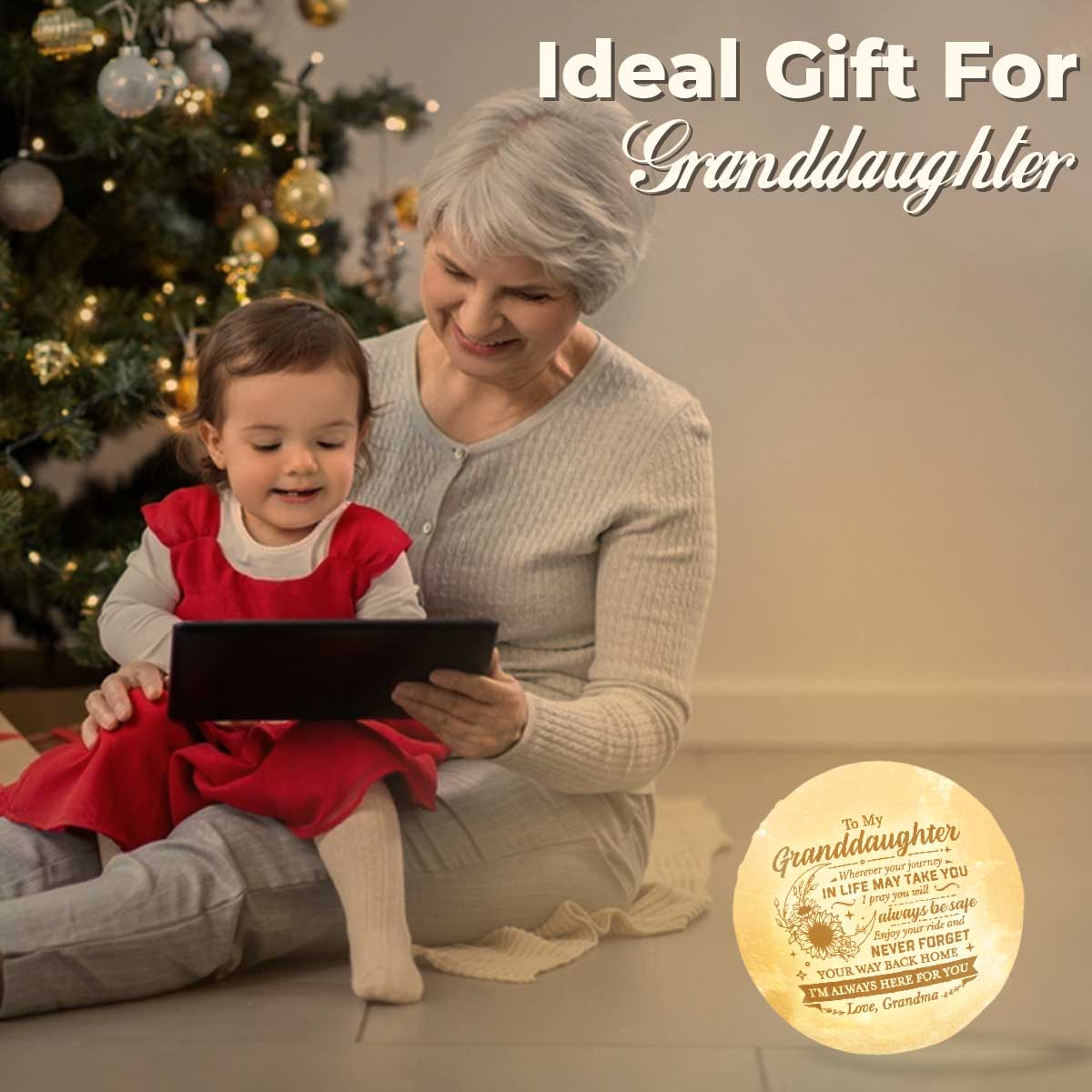 Never Forget Your Way Back Home 3d Printed Moon Lamp - To My Granddaughter - Gift For Granddaughter - Engraved Moon Lamp