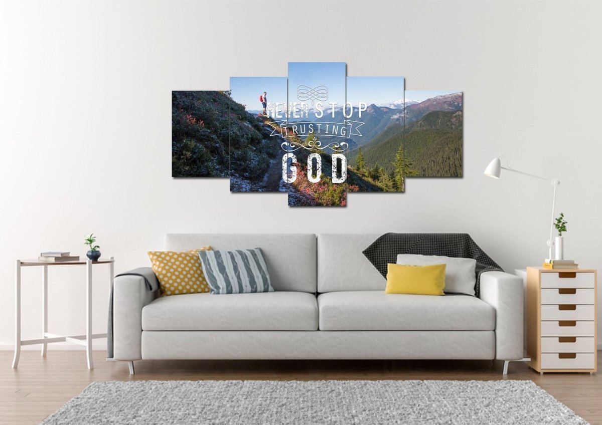 Never Stop Trusting God Canvas Wall Art Print S - Christian Canvas Wall Art