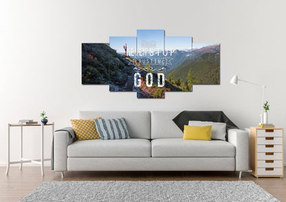 Never Stop Trusting God Canvas Wall Art Print S - Christian Canvas Wall Art