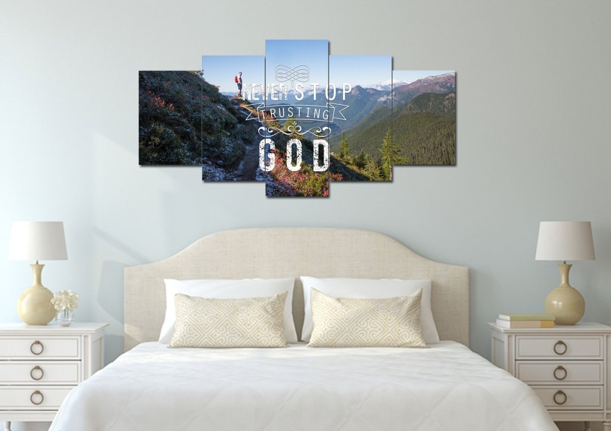Never Stop Trusting God Canvas Wall Art Print S - Christian Canvas Wall Art