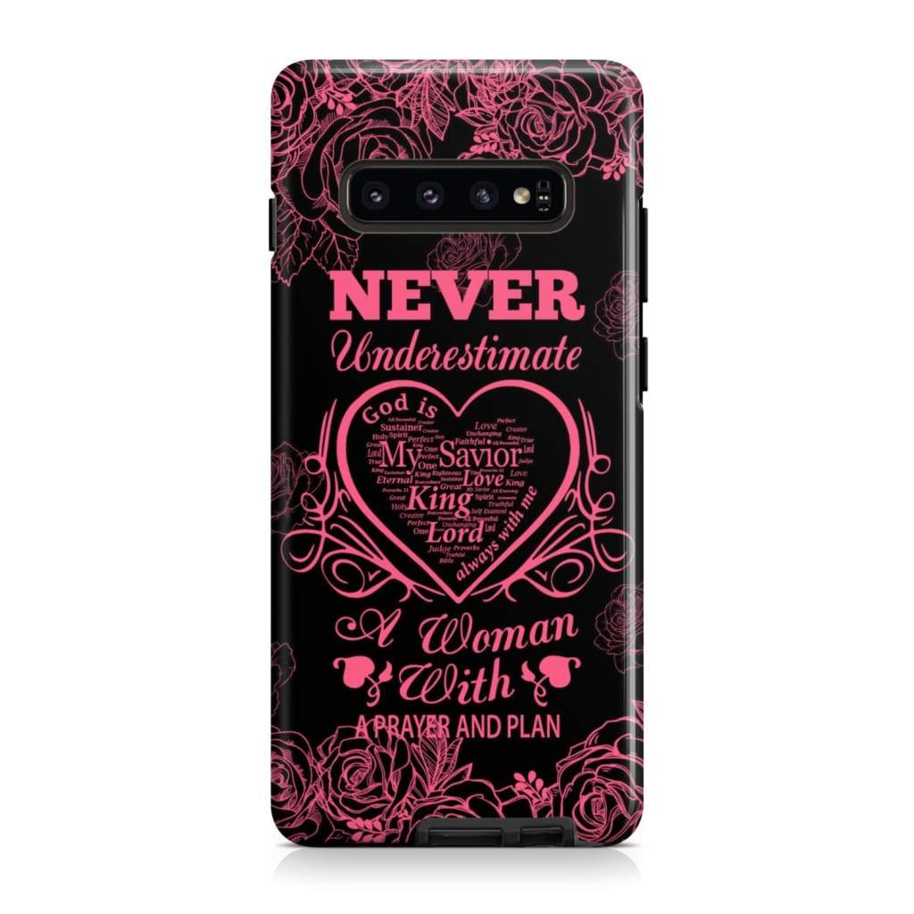 Never Underestimate A Woman With A Prayer And A Plan Phone Case - Scripture Phone Cases - Iphone Cases Christian