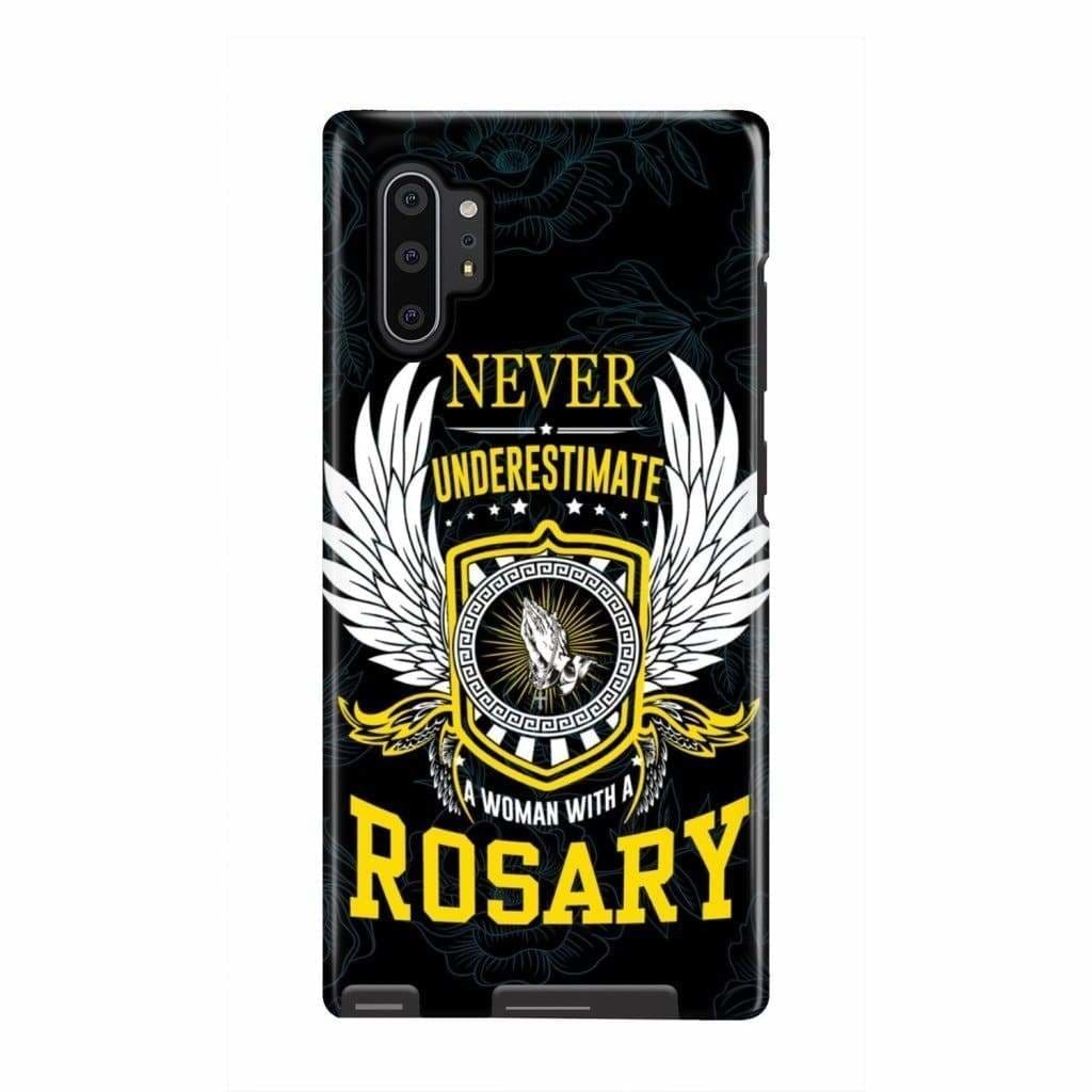 Never Underestimate A Woman With A Rosary Phone Case- Iphone Samsung Cases Christian