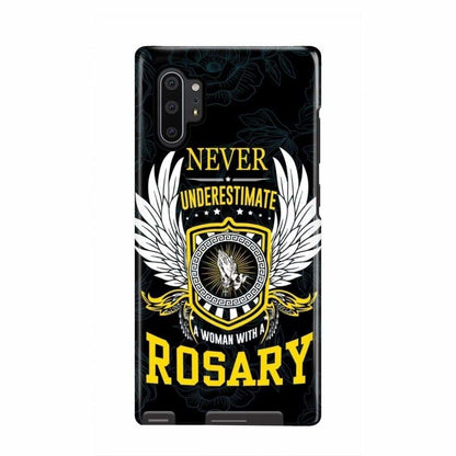Never Underestimate A Woman With A Rosary Phone Case- Iphone Samsung Cases Christian