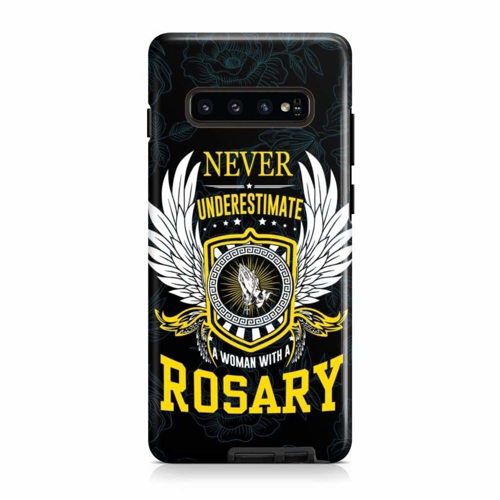 Never Underestimate A Woman With A Rosary Phone Case- Iphone Samsung Cases Christian