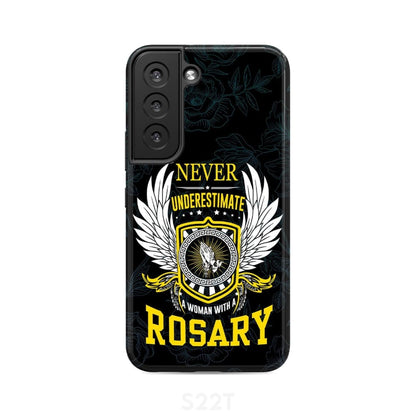 Never Underestimate A Woman With A Rosary Phone Case- Iphone Samsung Cases Christian