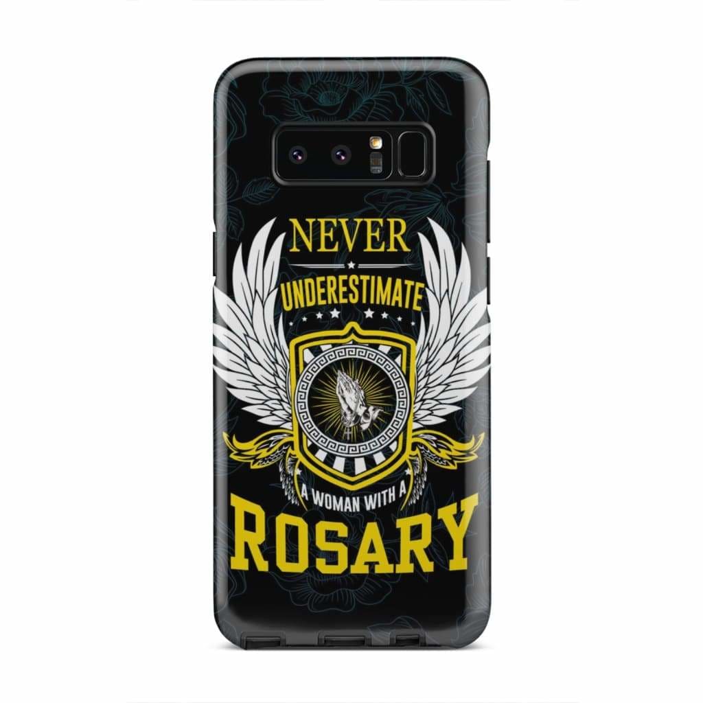 Never Underestimate A Woman With A Rosary Phone Case  Christian Phone Cases - Inspirational Bible Scripture iPhone Cases