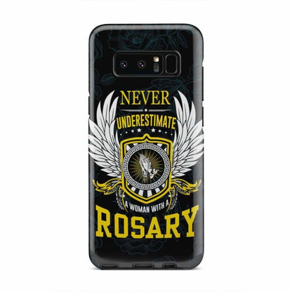 Never Underestimate A Woman With A Rosary Phone Case  Christian Phone Cases - Inspirational Bible Scripture iPhone Cases