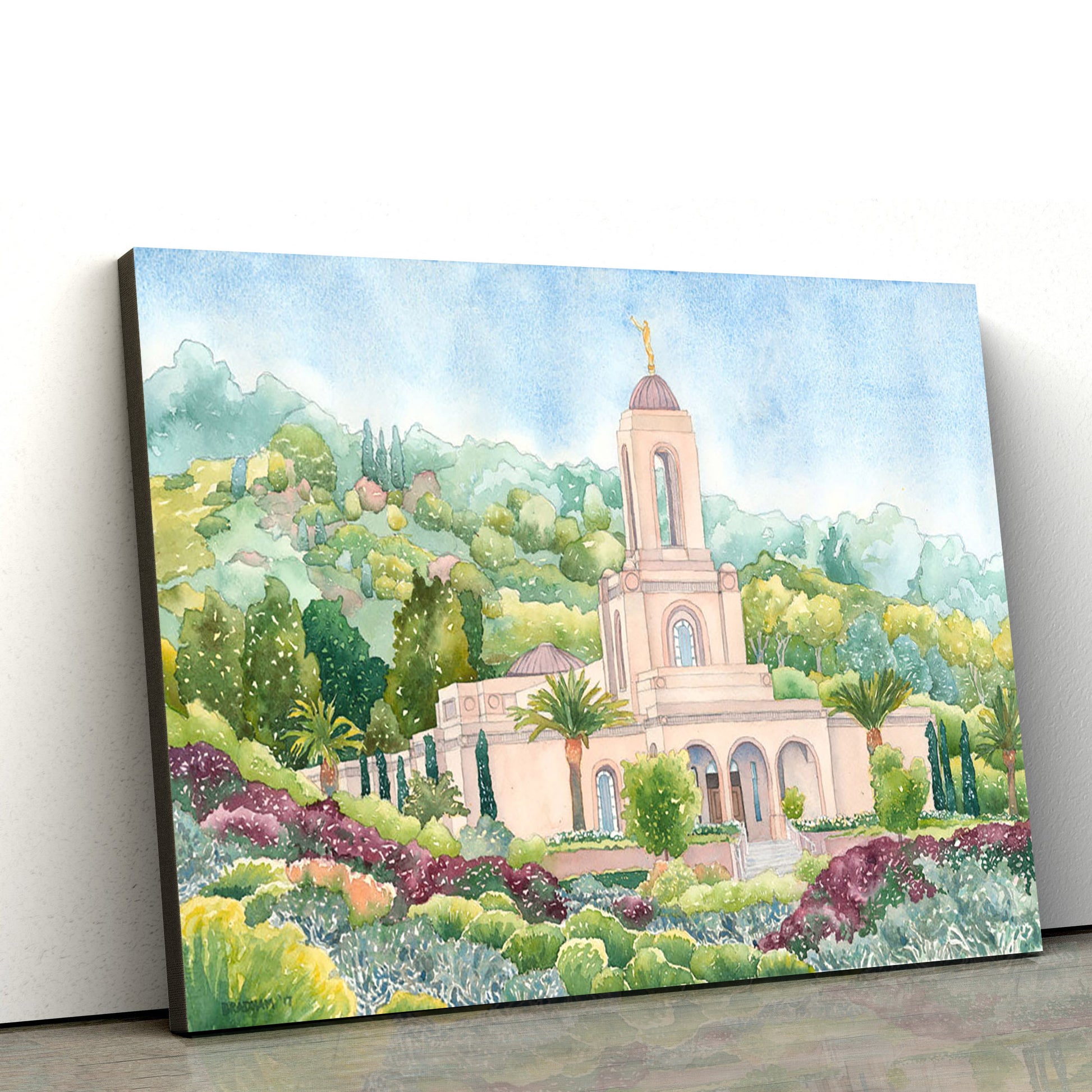 Newport Beach Temple Canvas Wall Art - Jesus Christ Picture - Canvas Christian Wall Art