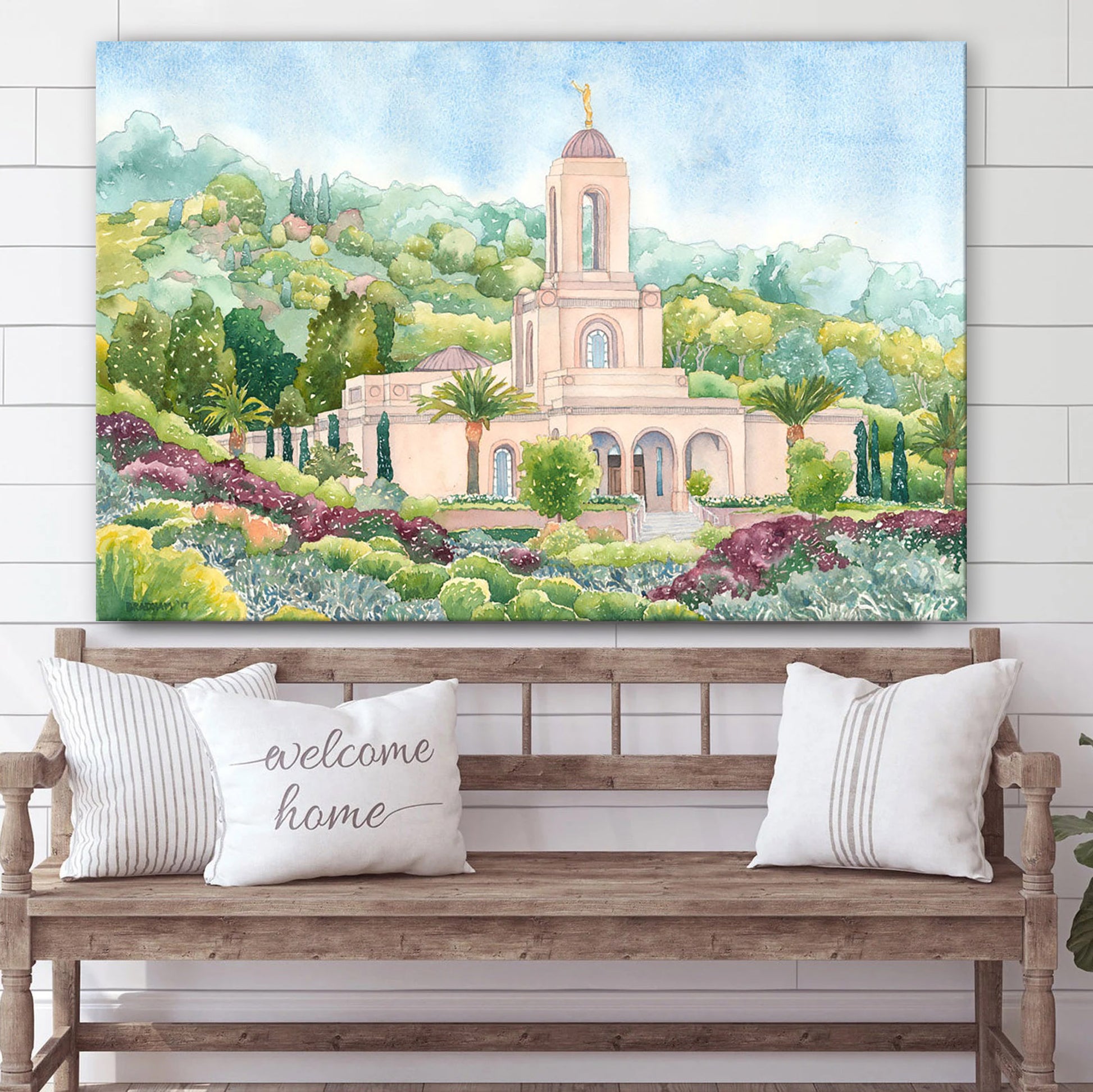 Newport Beach Temple Canvas Wall Art - Jesus Christ Picture - Canvas Christian Wall Art