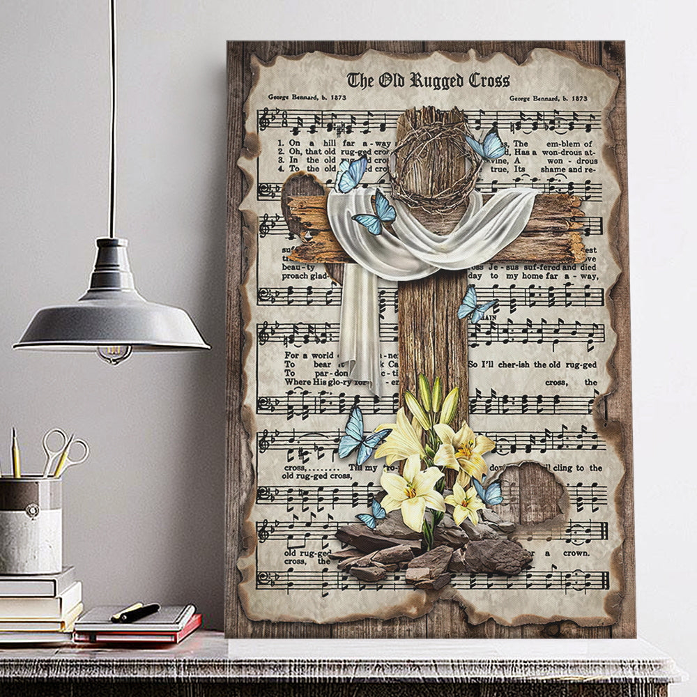 The Old Ruggeo Cross - Christian Canvas Prints - Faith Canvas - Bible Verse Canvas - Ciaocustom