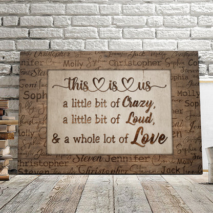 Custom This Is Us Canvas Wall Art - Personalized "This Is Us" With Names On Background Canvas - Family Poster - Canvas Family Gifts - Ciaocustom