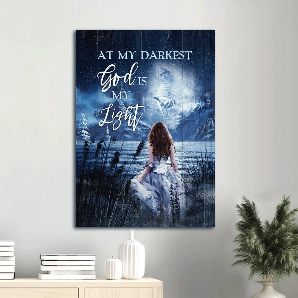 Nigh Sky Girl Come To God Is My Life Canvas Wall Art - Christian Gift