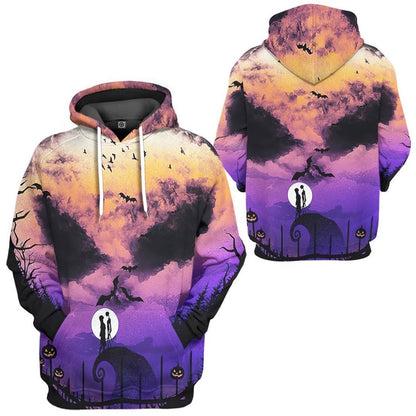 Nightmare Sky Face Before Christmas All Over Print 3D Hoodie For Men And Women, Christmas Gift, Warm Winter Clothes, Best Outfit Christmas