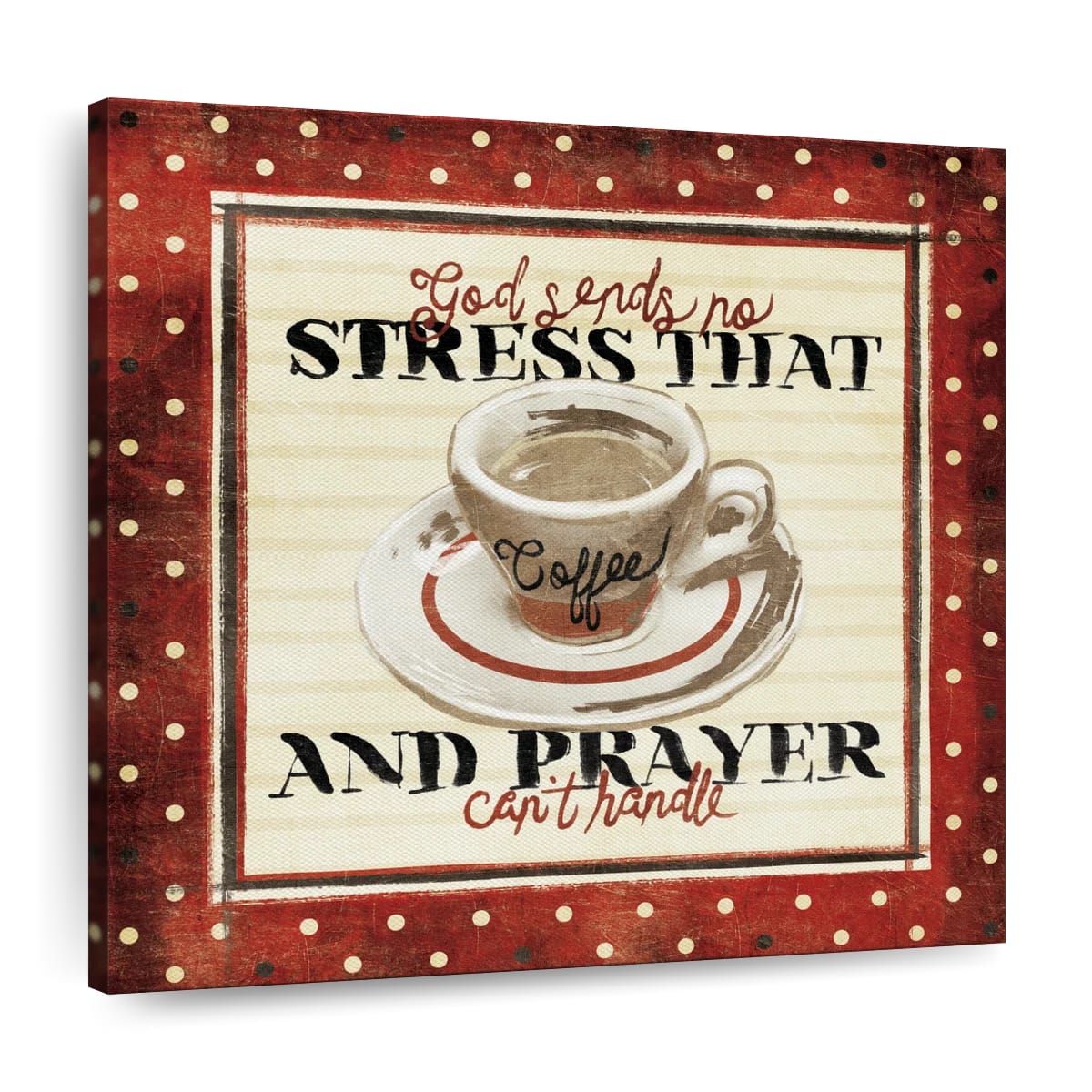 No Stress Square Canvas Art - Christian Wall Decor - Christian Wall Hanging