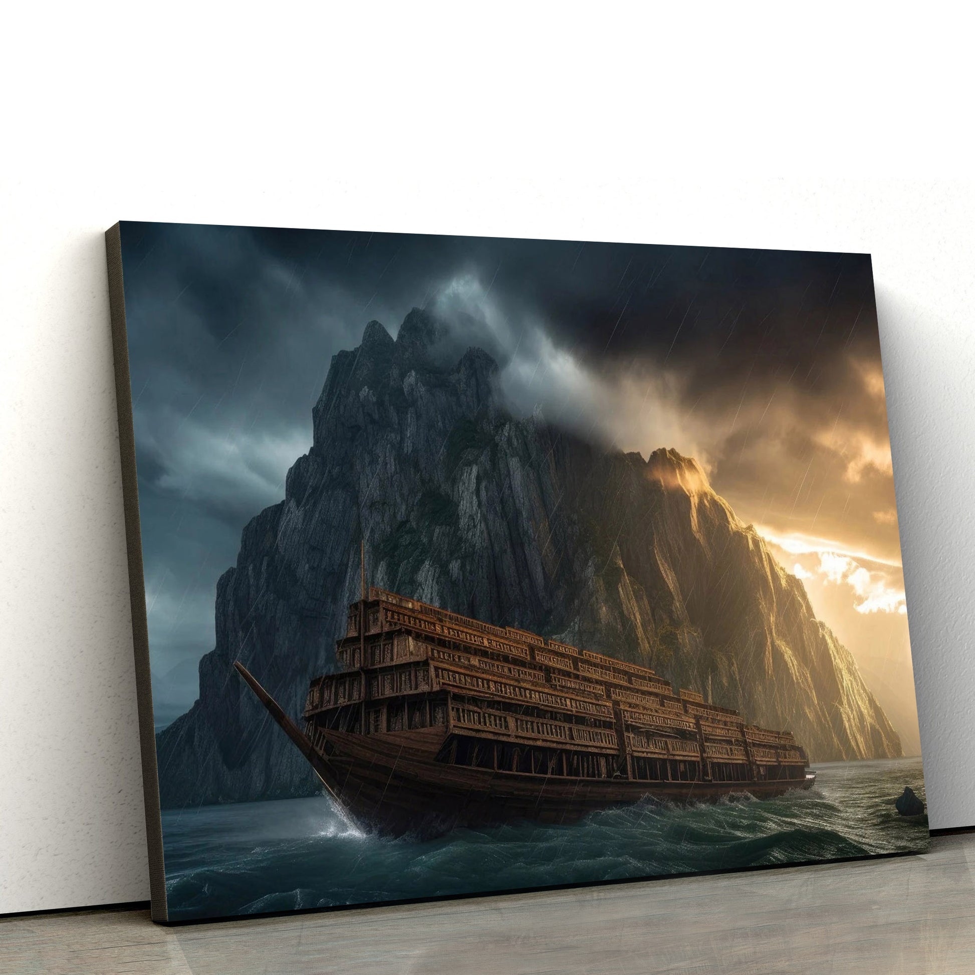 Noah Ark Jesus Bible Art Modern Bible - Canvas Picture - Jesus Canvas Pictures - Christian Wall Art