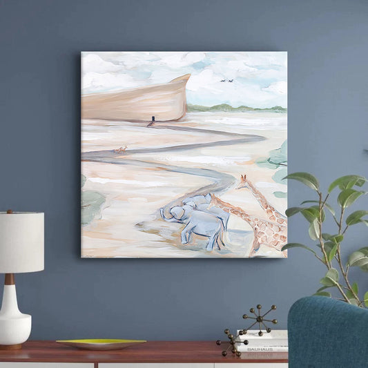 Noah's Ark Canvas Wrap Print with Mirrored Edges - Christian Art Gift - Religious Posters
