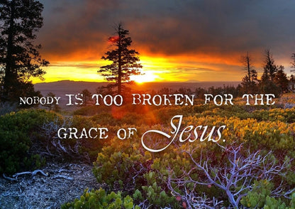 Nobody Is Too Broken For The Grace Of Jesus Wall Art Canvas Print - Christian Canvas Wall Art