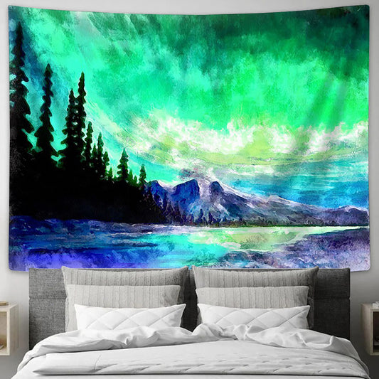 Northern Lights Tapestry - Tapestry Wall Decor - Home Decor Living Room