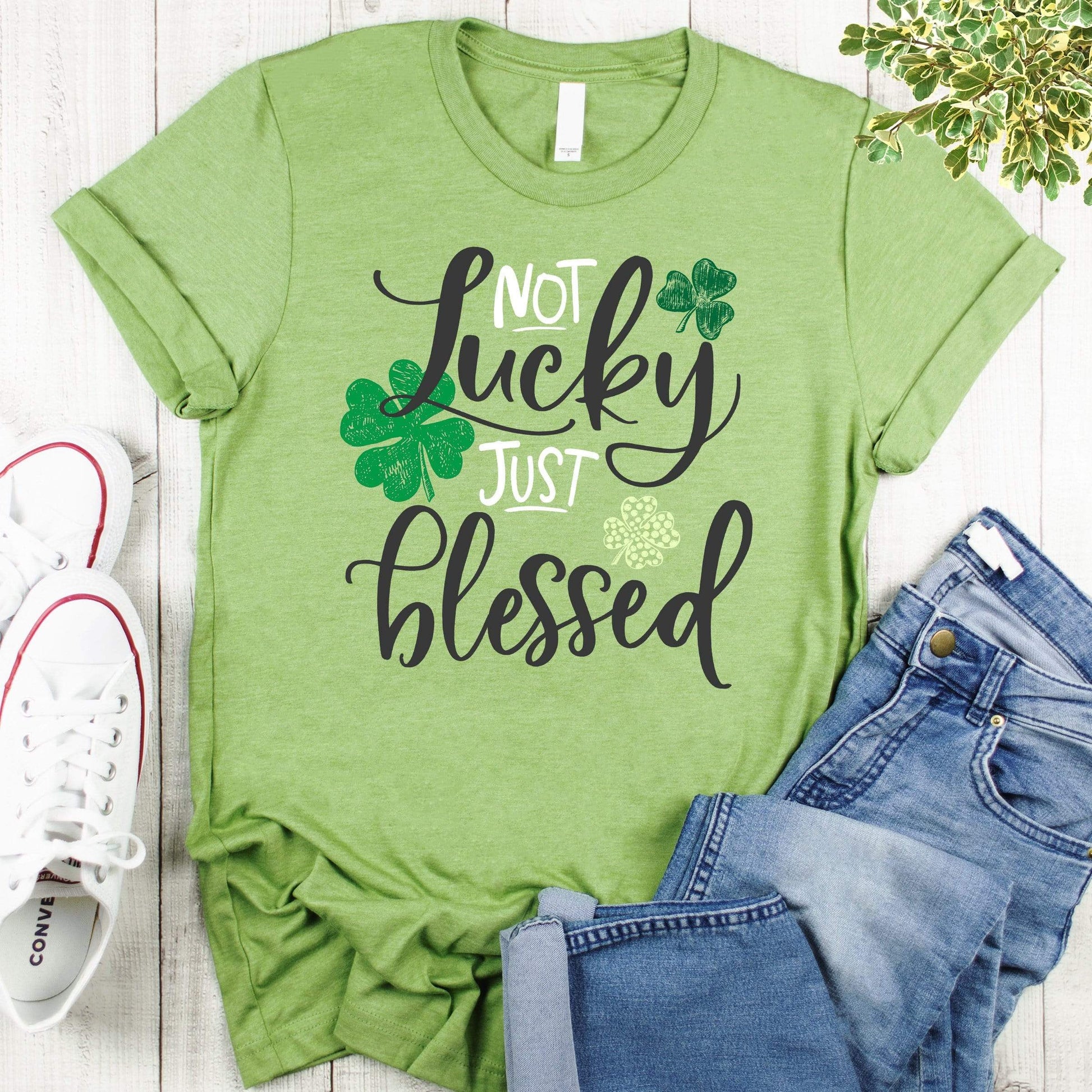 Not Lucky Just Blessed T Shirts For Women - Women's Christian T Shirts - Women's Religious Shirts