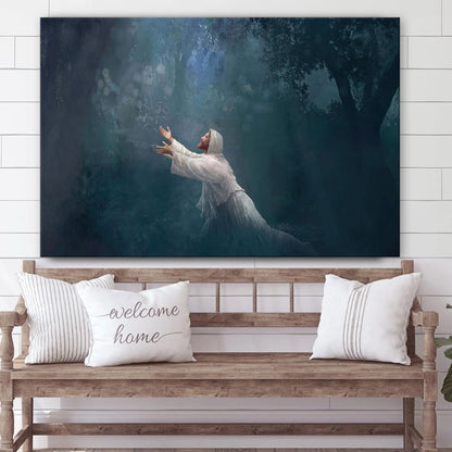 Jesus Prays in the Garden of Gethsemane Canvas Poster