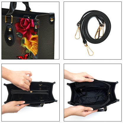 Not Luck Just Blessed Personalized Rose Leather Bag For Women - Religious Gifts For Women