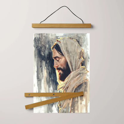 Not My Will But Thine Hanging Canvas Wall Art - Jesus Picture - Jesus Portrait Canvas - Religious Canvas