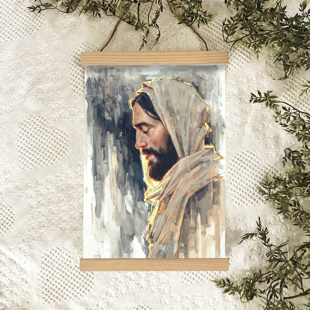 Not My Will But Thine Hanging Canvas Wall Art - Jesus Picture - Jesus Portrait Canvas - Religious Canvas
