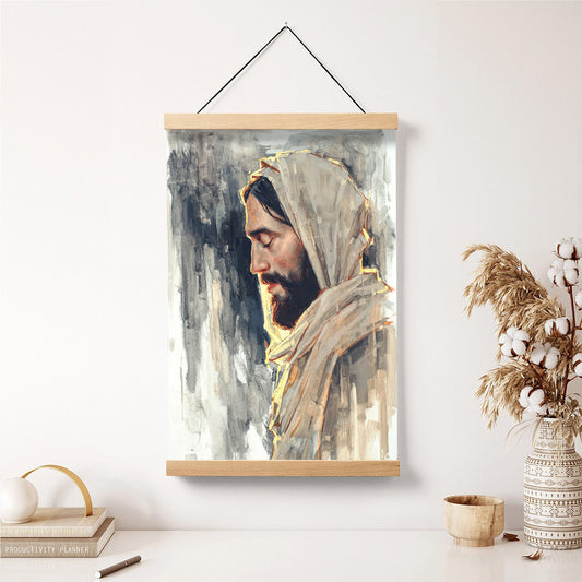 Not My Will But Thine Hanging Canvas Wall Art - Jesus Picture - Jesus Portrait Canvas - Religious Canvas