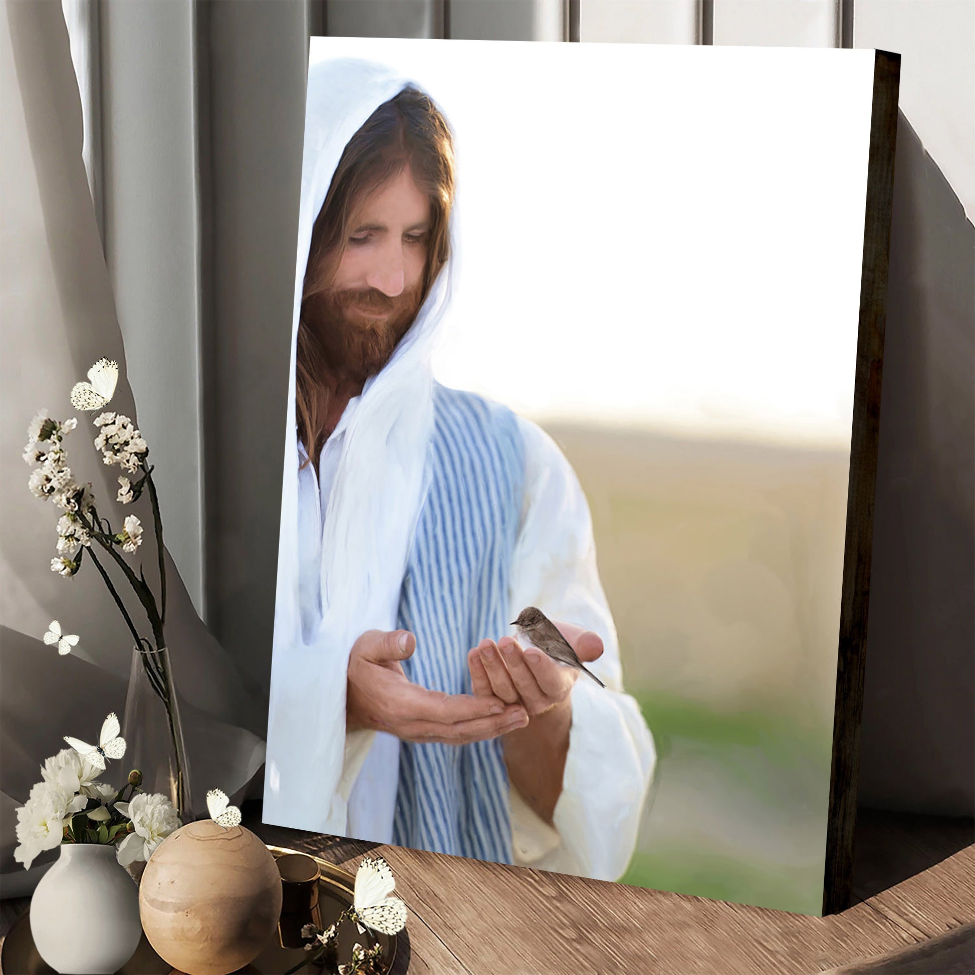 Not One Sparrow Canvas Picture - Jesus Christ Canvas Art - Christian Wall Canvas