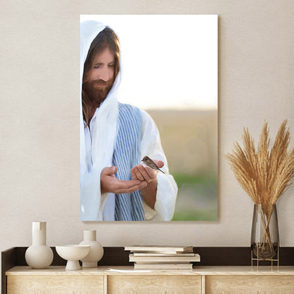 Not One Sparrow Canvas Wall Art - Jesus Canvas Pictures - Christian Canvas Wall Art