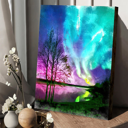 Nothern Lights Painting Canvas Wall Art - Canvas Wall Decor - Home Decor Living Room