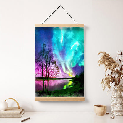 Nothern Lights Painting Hanging Canvas Wall Art - Canvas Wall Decor - Home Decor Living Room
