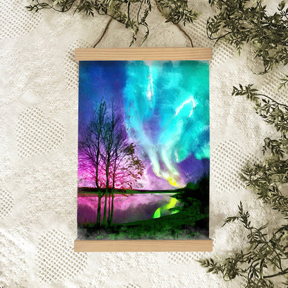 Nothern Lights Painting Hanging Canvas Wall Art - Canvas Wall Decor - Home Decor Living Room