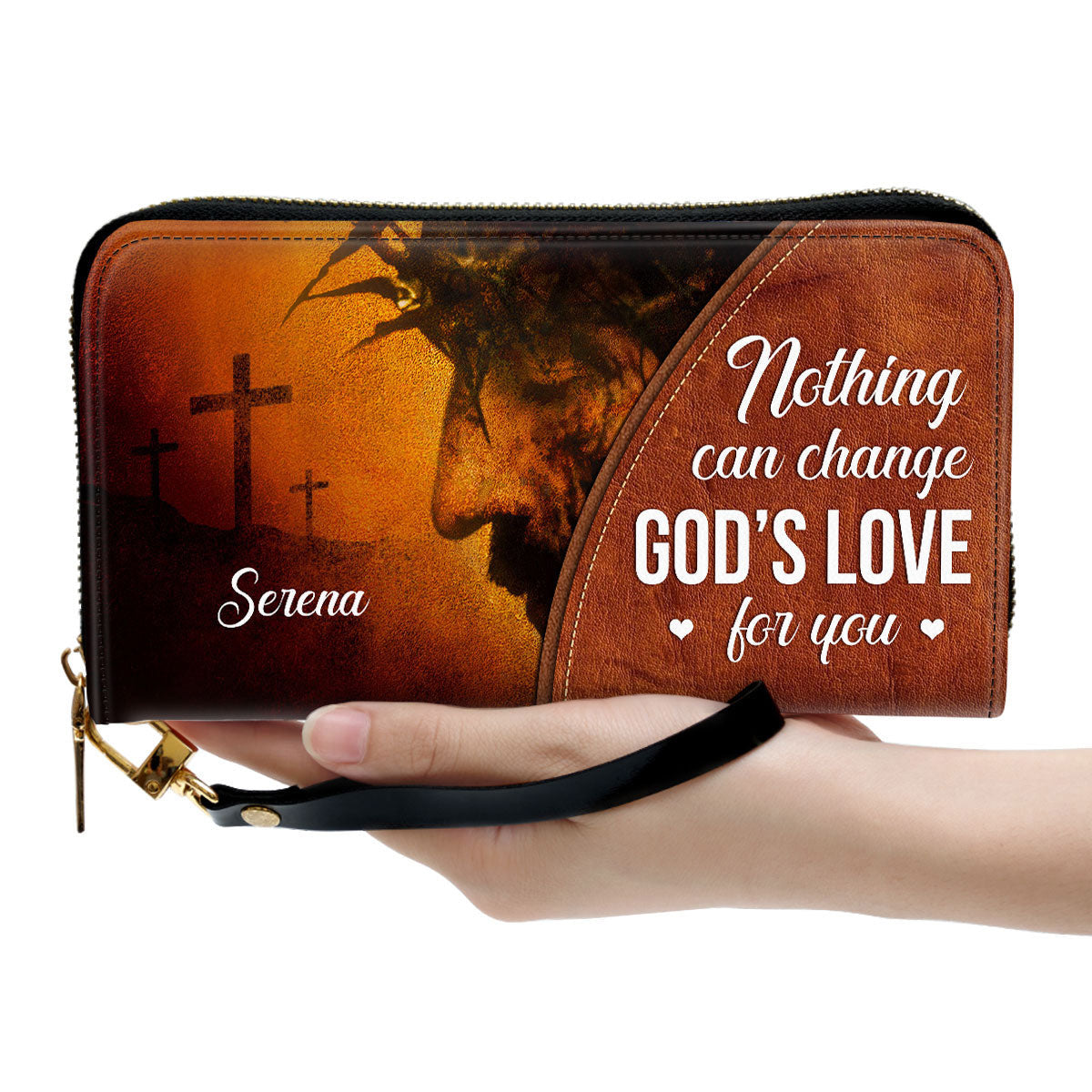 Nothing Can Change God's Love For You Clutch Purse For Women - Personalized Name - Christian Gifts For Women