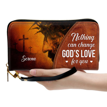 Nothing Can Change God's Love For You Clutch Purse For Women - Personalized Name - Christian Gifts For Women