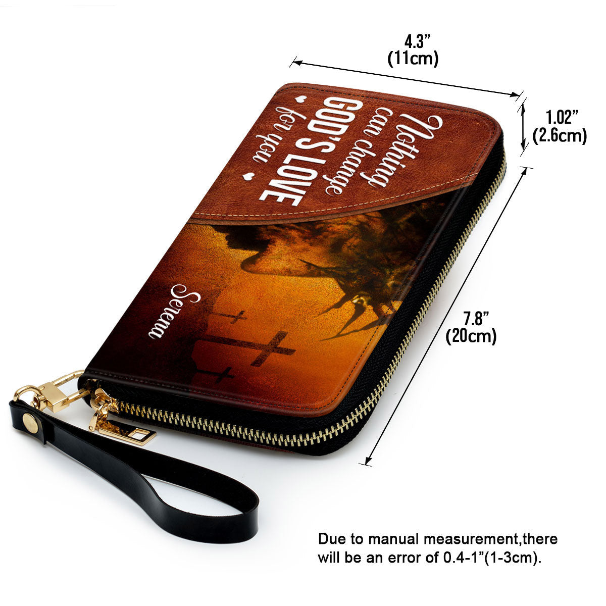 Nothing Can Change God's Love For You Clutch Purse For Women - Personalized Name - Christian Gifts For Women