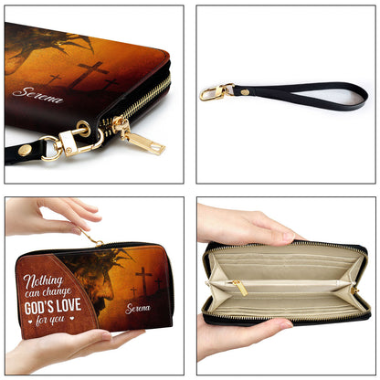 Nothing Can Change God's Love For You Clutch Purse For Women - Personalized Name - Christian Gifts For Women