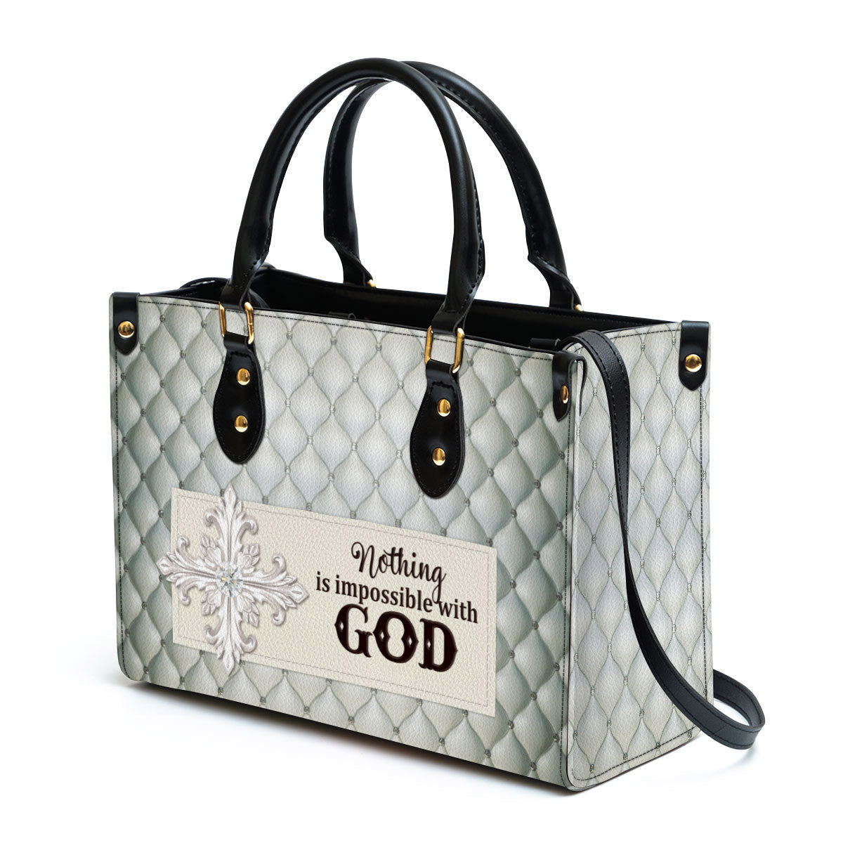 Nothing Is Impossible With God Beautiful Leather Handbag - Religious Gifts For Women - Women Pu Leather Bag