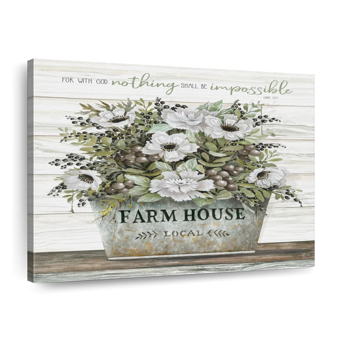 Nothing Shall Be Impossible Canvas Wall Art - Christian Canvas Wall Art - Religious Wall Art Canvas