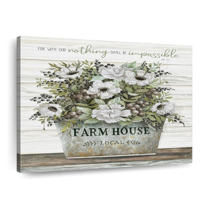 Nothing Shall Be Impossible Canvas Wall Art - Christian Canvas Wall Art - Religious Wall Art Canvas