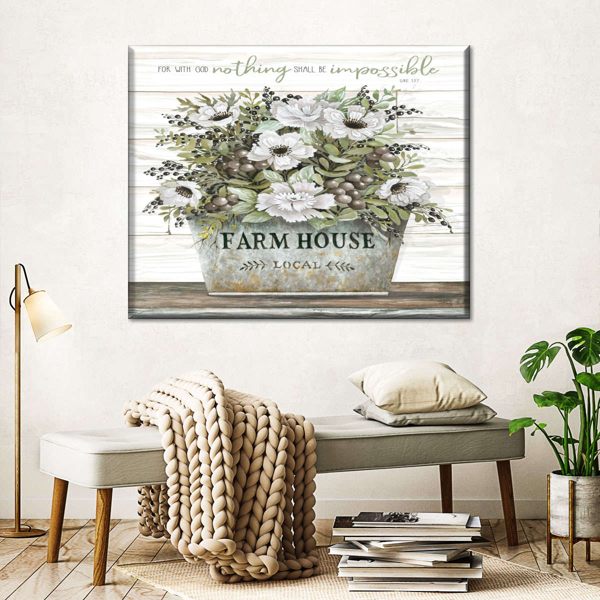 Nothing Shall Be Impossible Canvas Wall Art - Christian Canvas Wall Art - Religious Wall Art Canvas